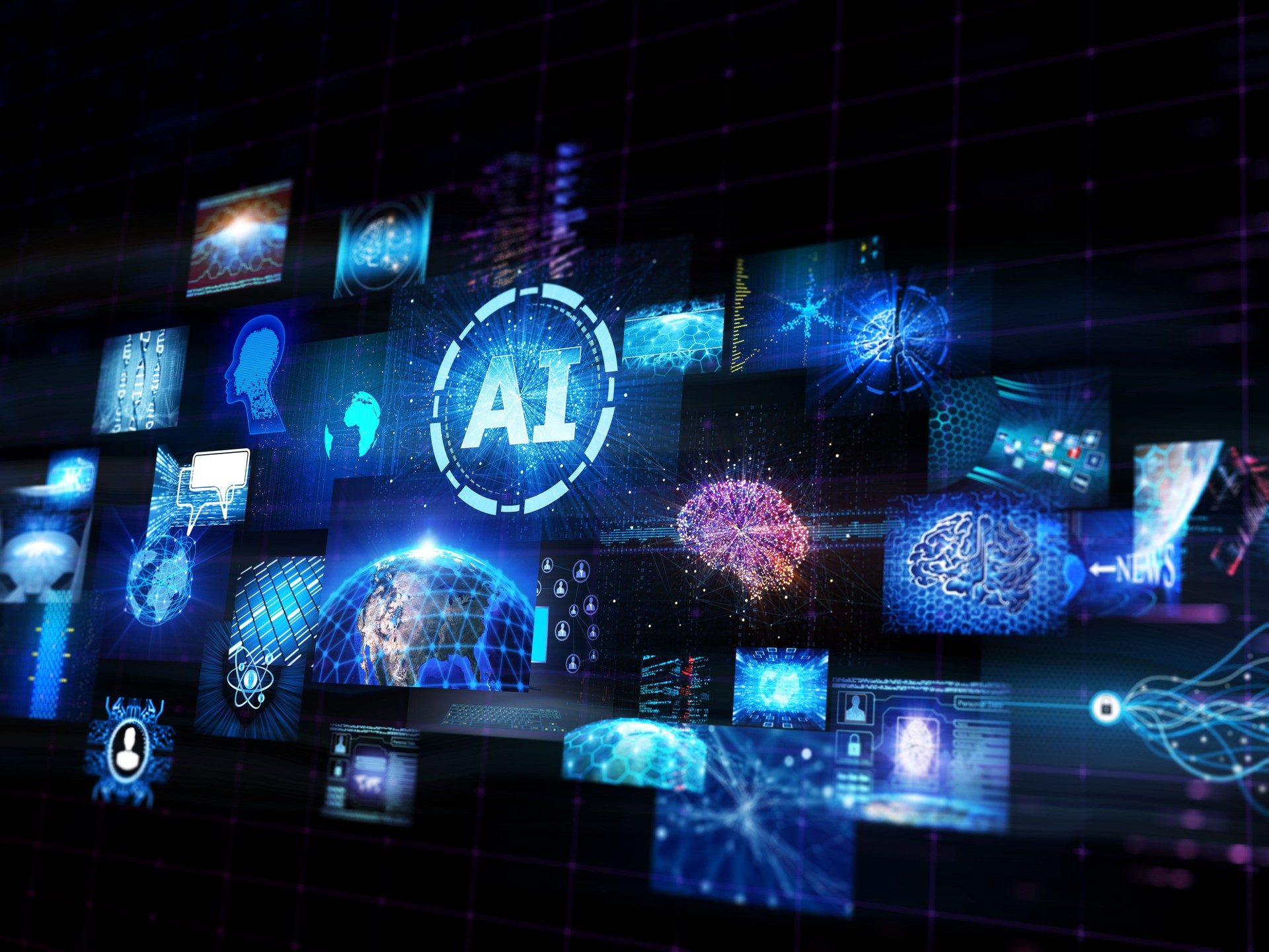 Media concept video wall with small screens